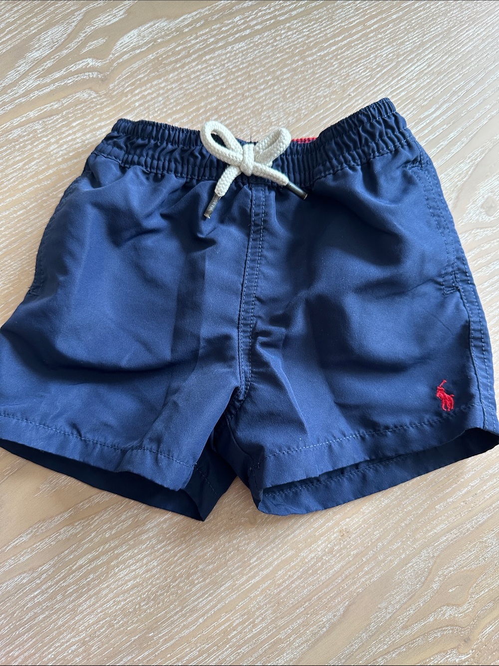 Ralph Lauren Navy Kids Swim Suit with Red Pony